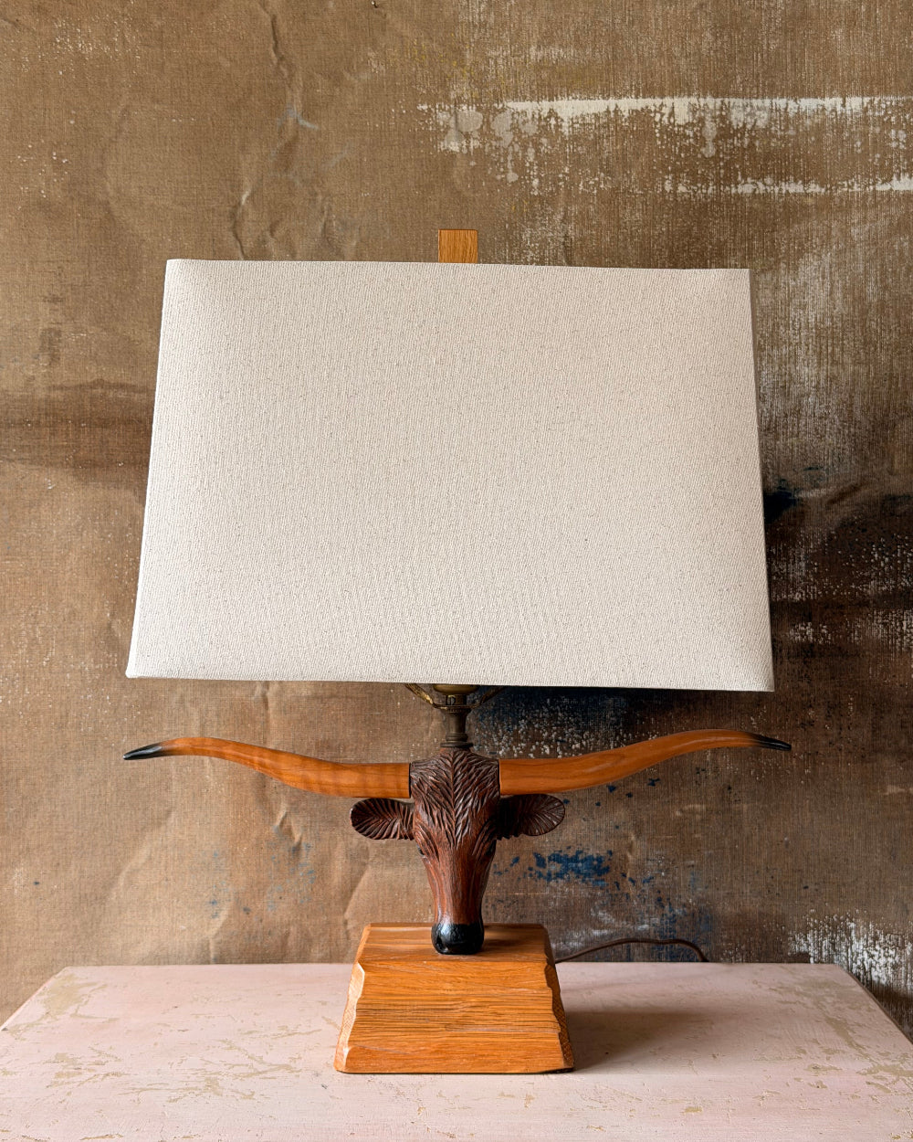 1950s Longhorn Steer Lamp
