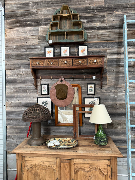 Hanging Shelf with Porcelain Knobs