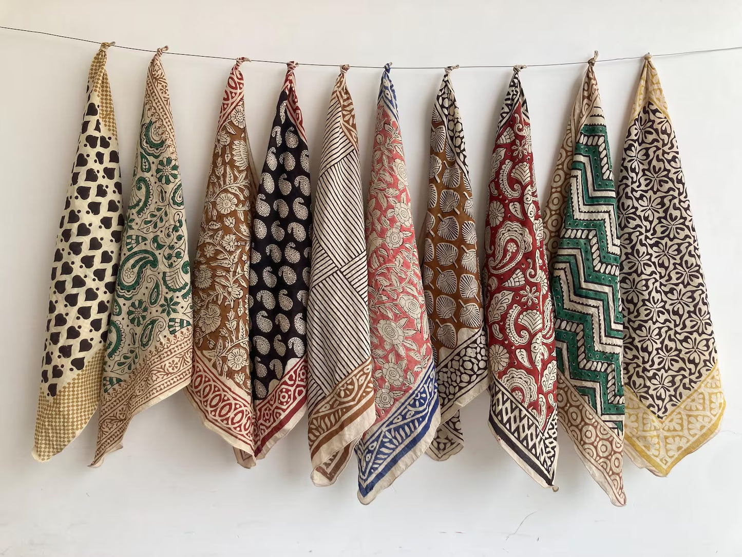 Hand Printed Bandana Group 2