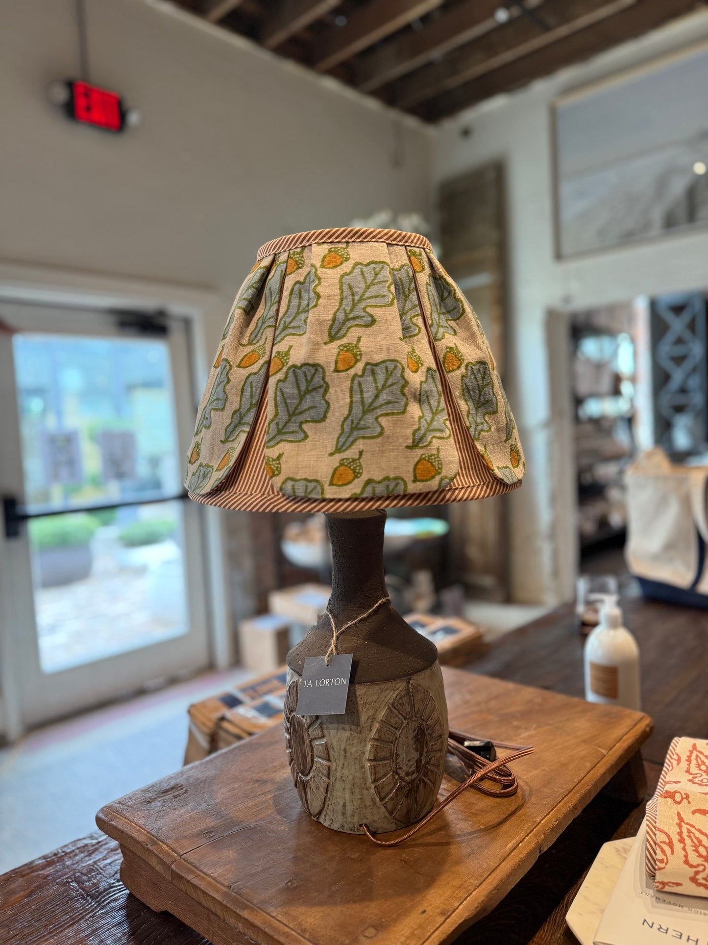Danish Pottery Lamp & Shade