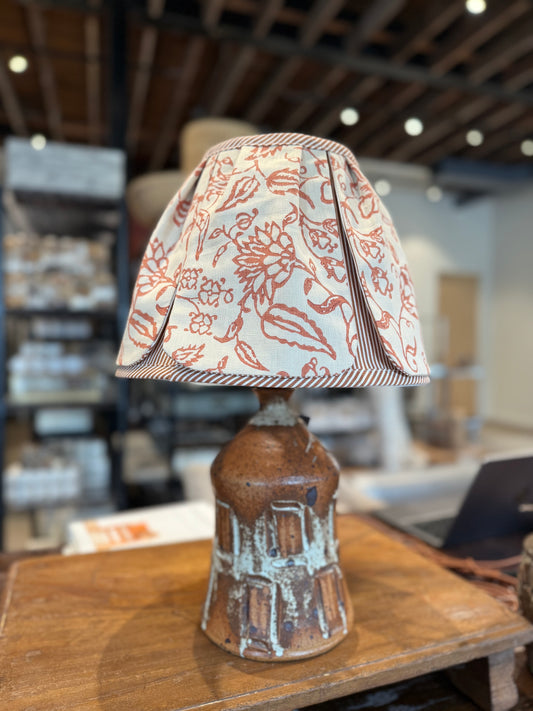 Danish Small Brown Lamp & Shade