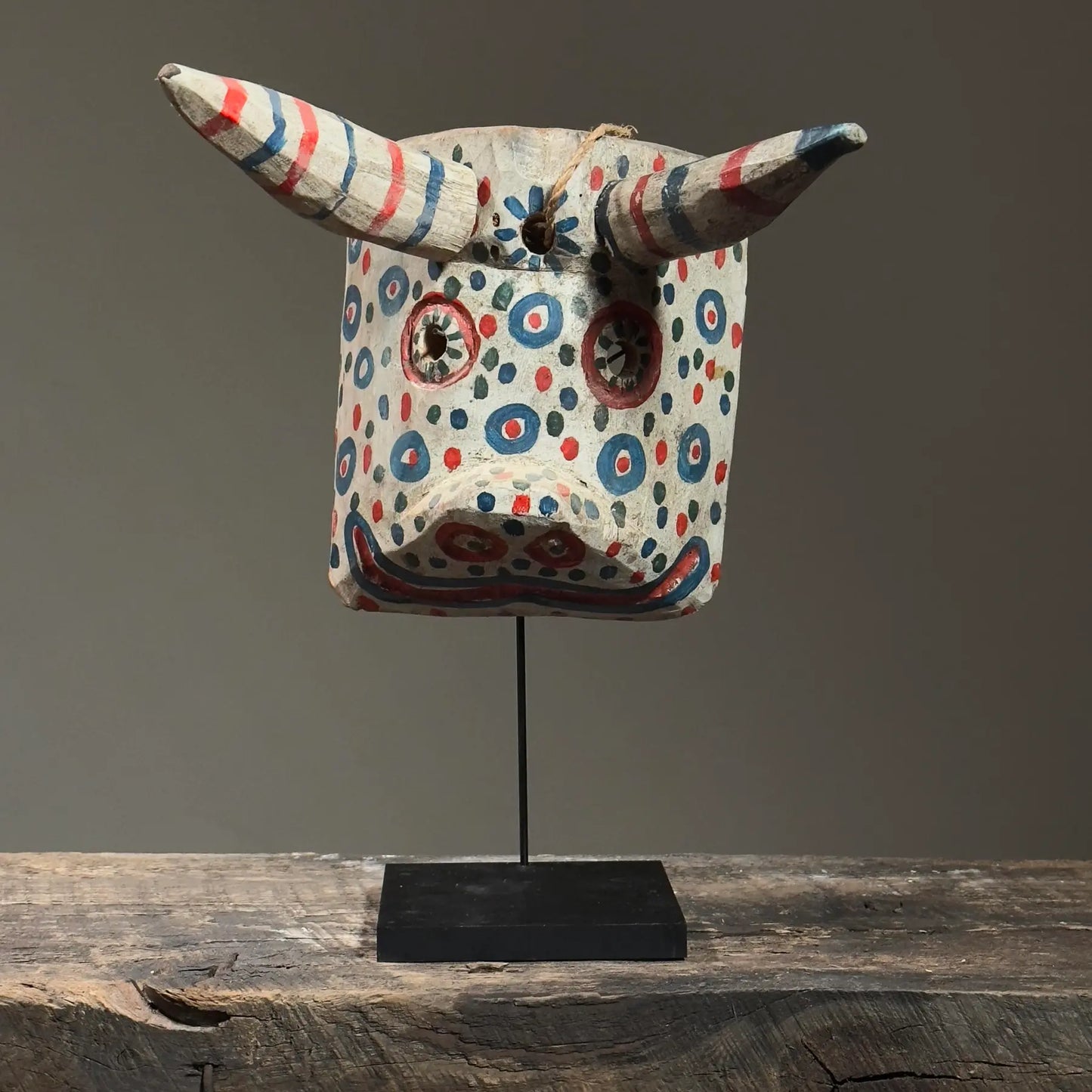 Vintage Hand Carved Bull Mask