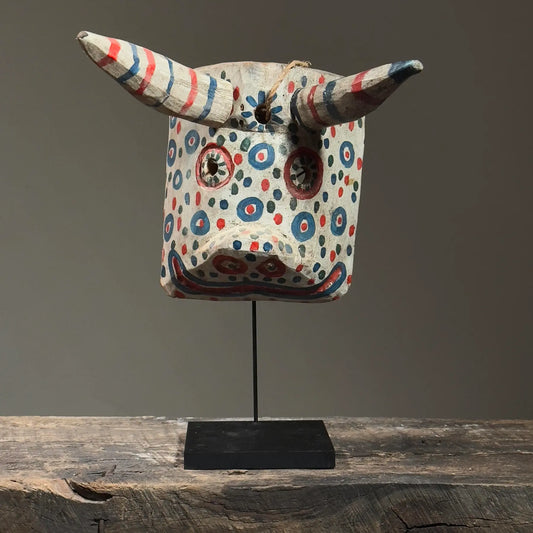 Vintage Hand Carved Bull Mask