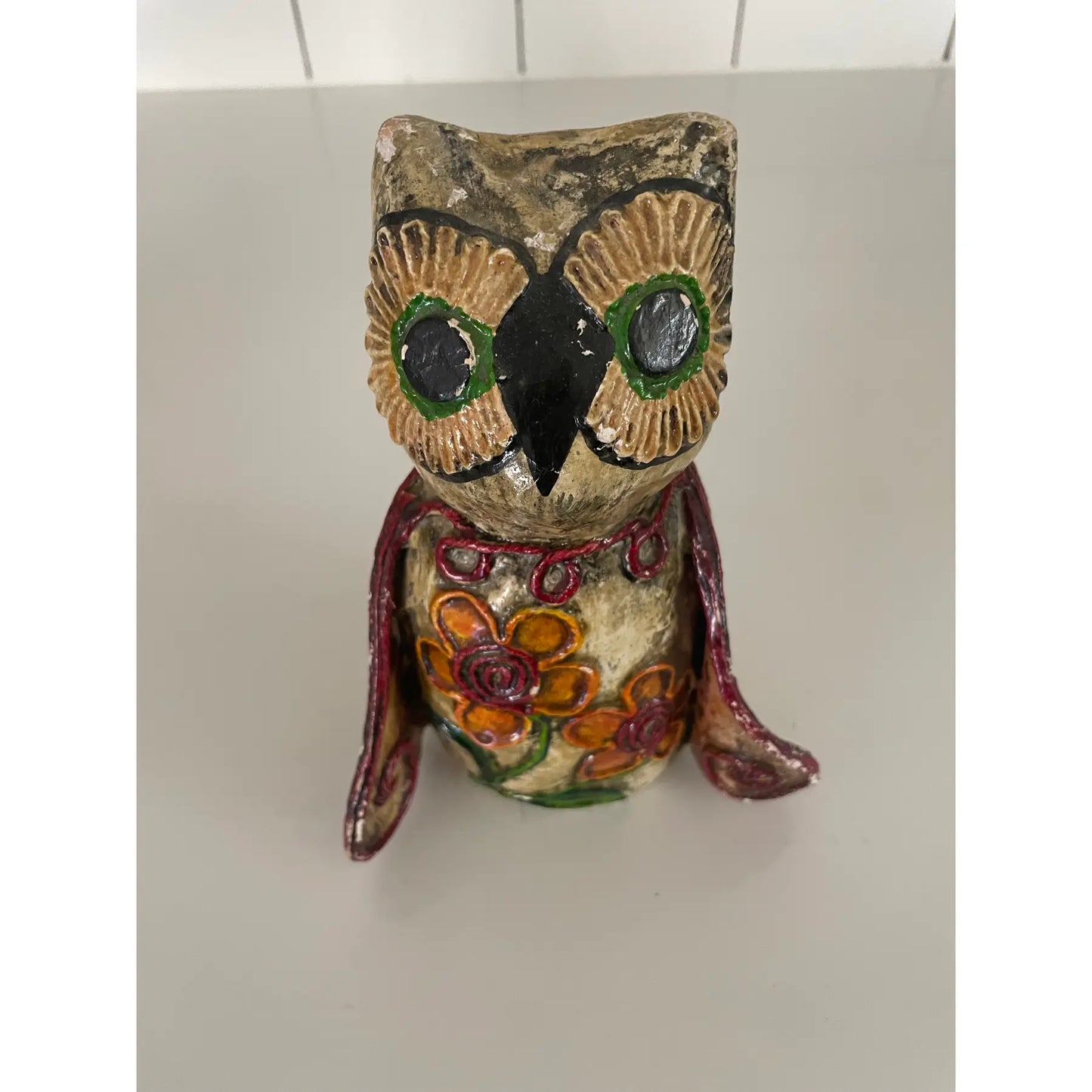 Vintage Paper Mache Owls Set of Three