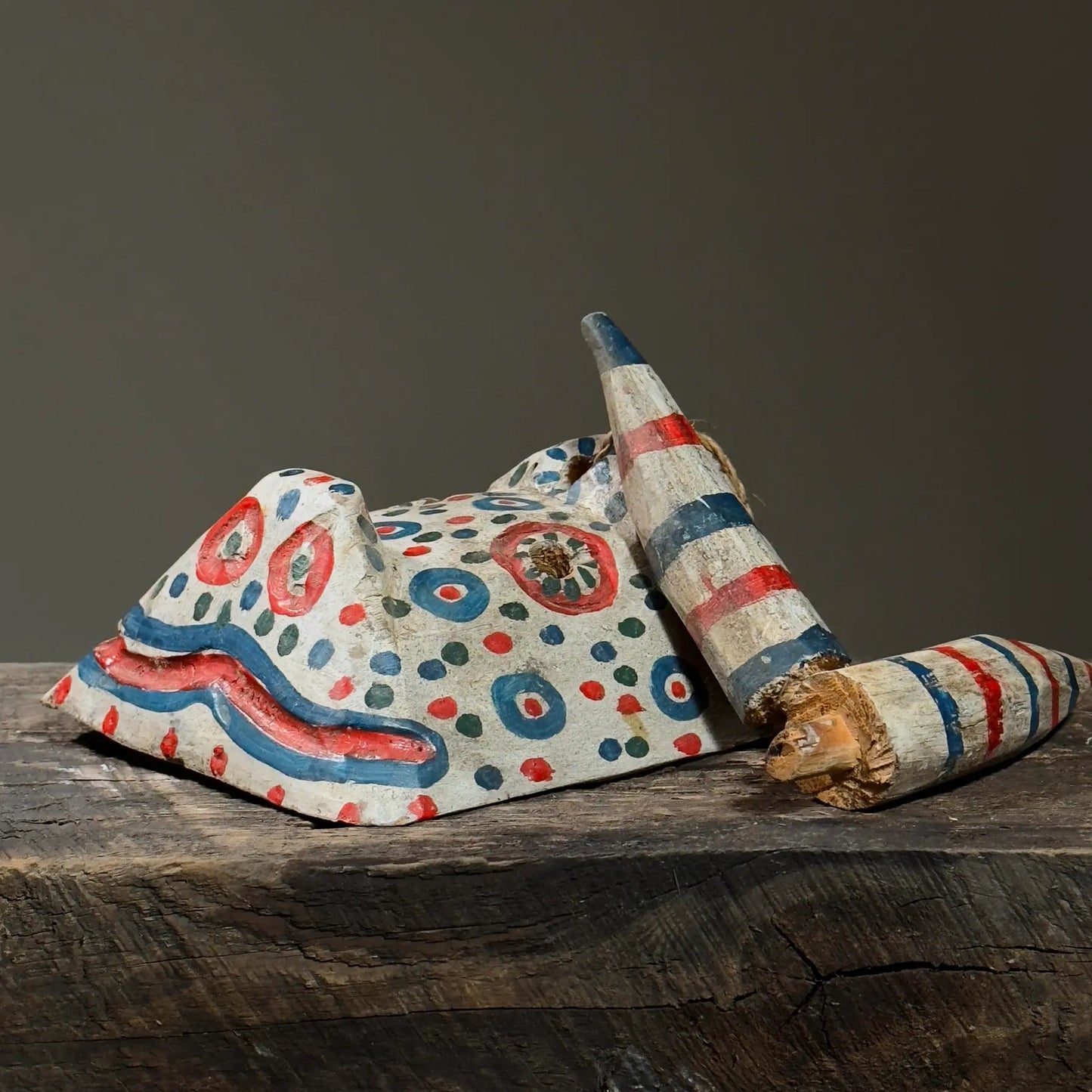 Vintage Hand Carved Bull Mask