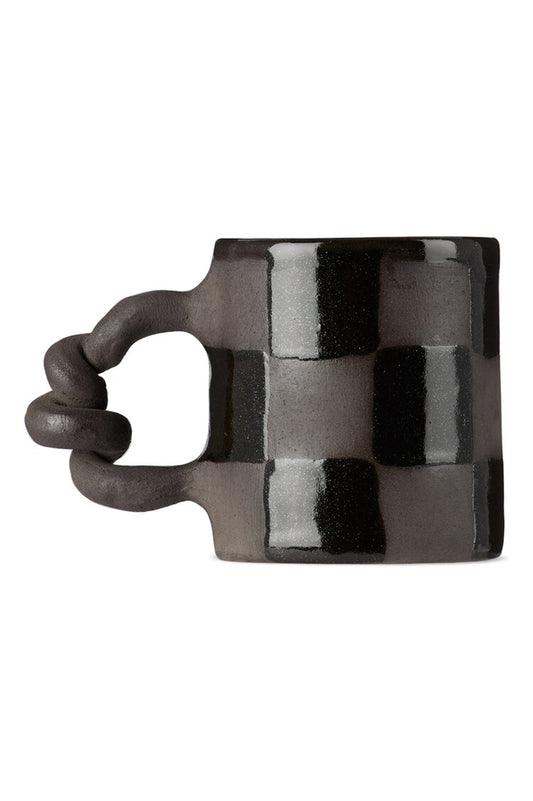 Black Check Wiggle Mug