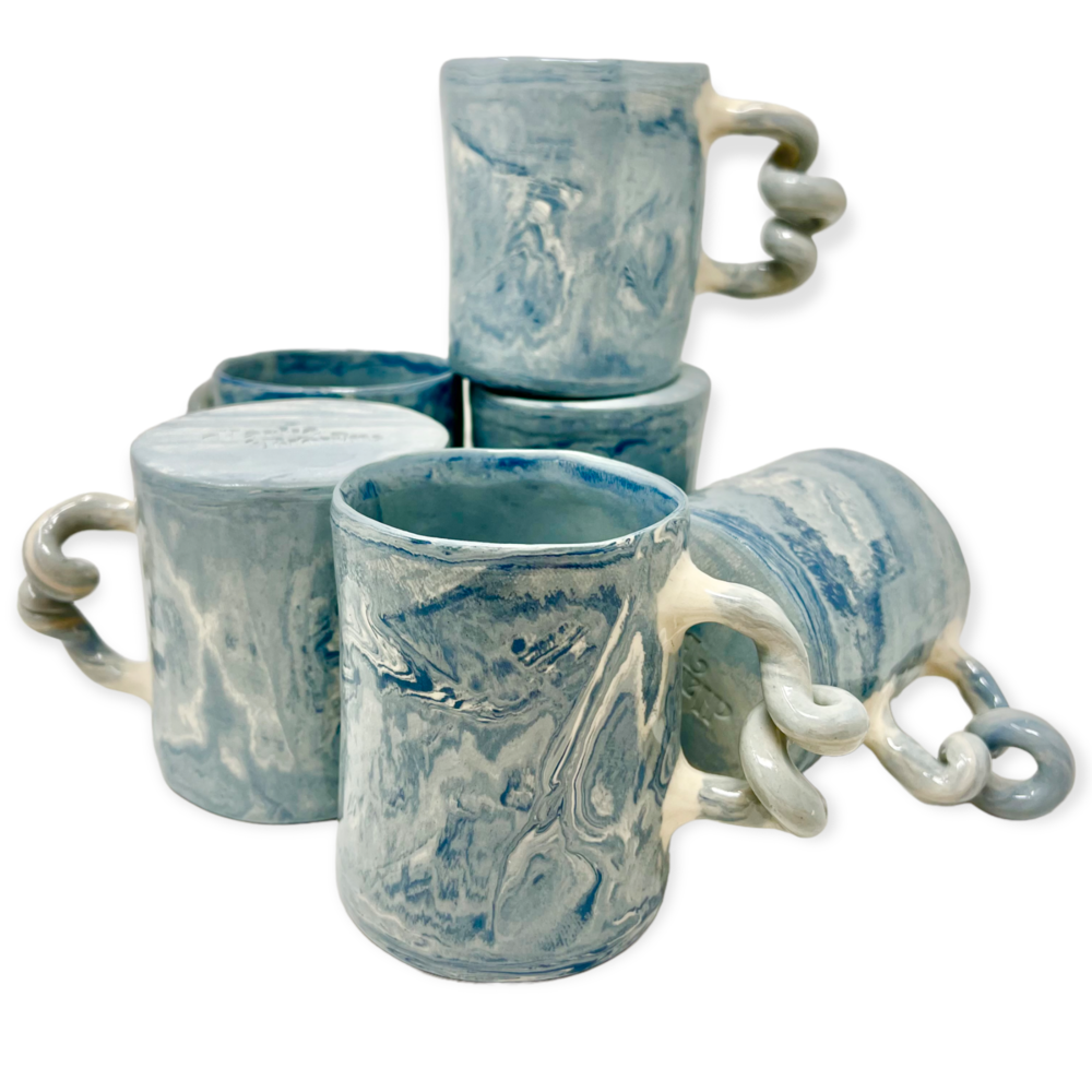 Blue Marbled Wiggle Mug Neptune