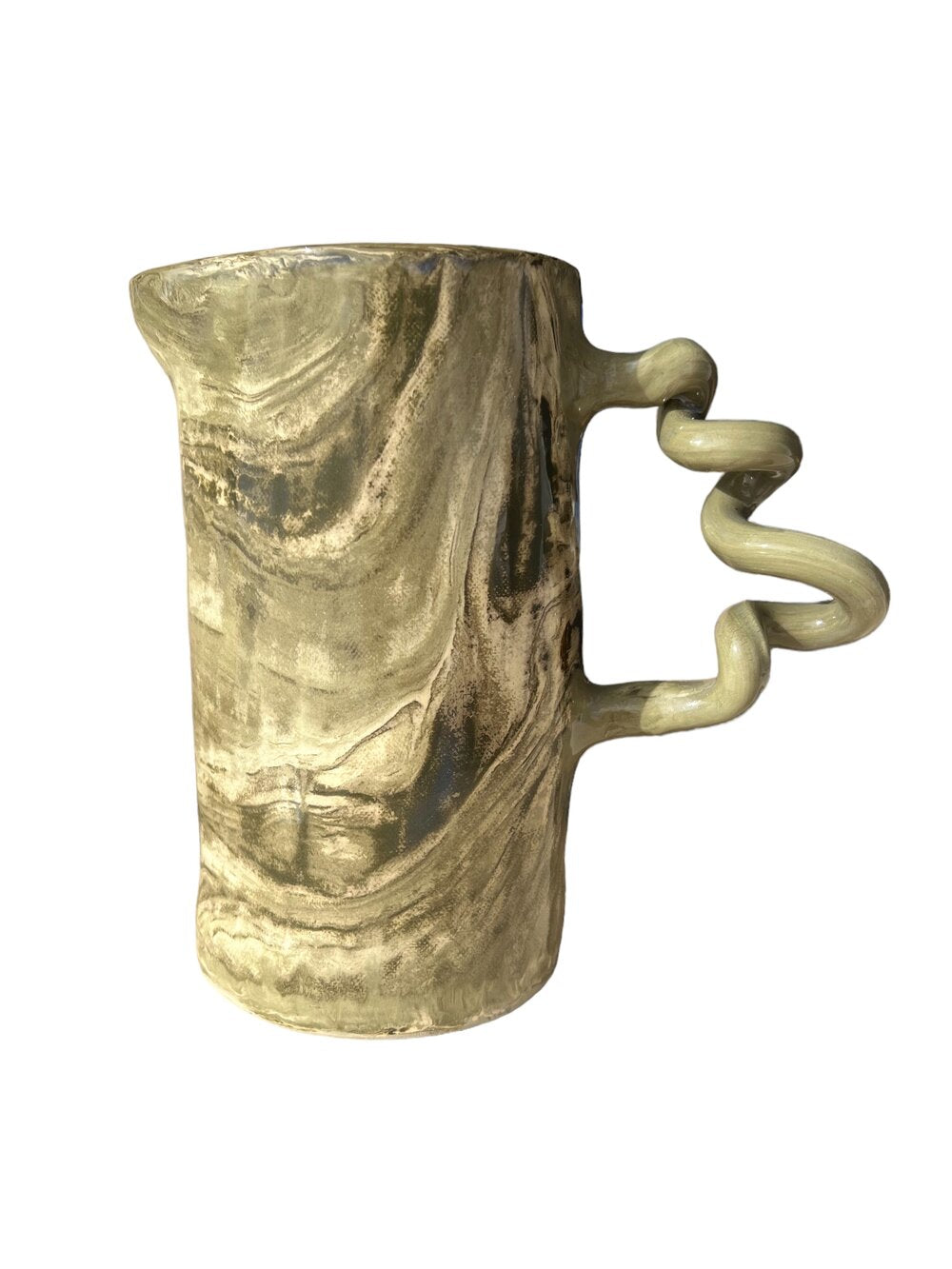 Green Marble Wiggle Jug