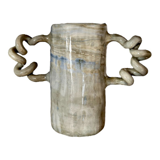 Blue Smoke Wiggle Vase