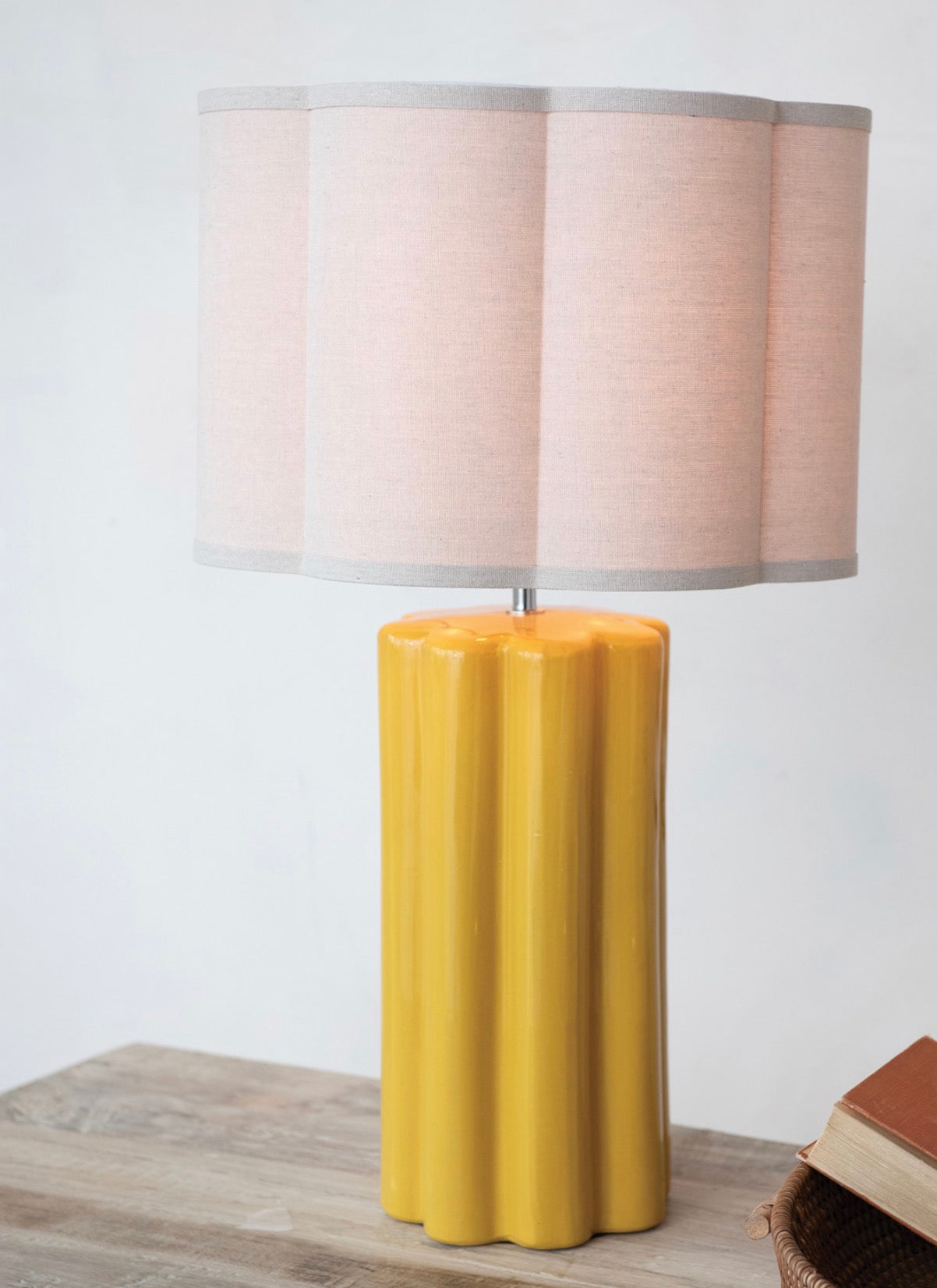 Stoneware Fluted Table Lamp