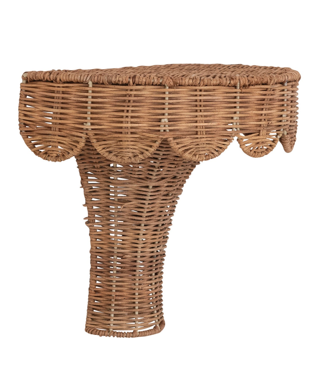 Rattan Scalloped Wall Shelf