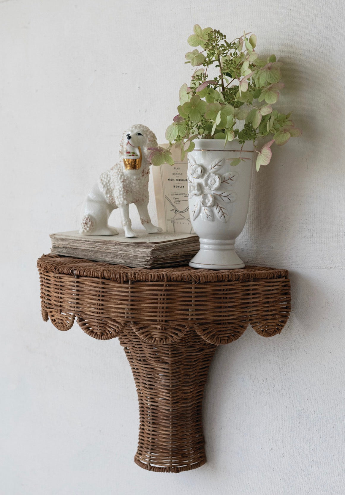 Rattan Scalloped Wall Shelf