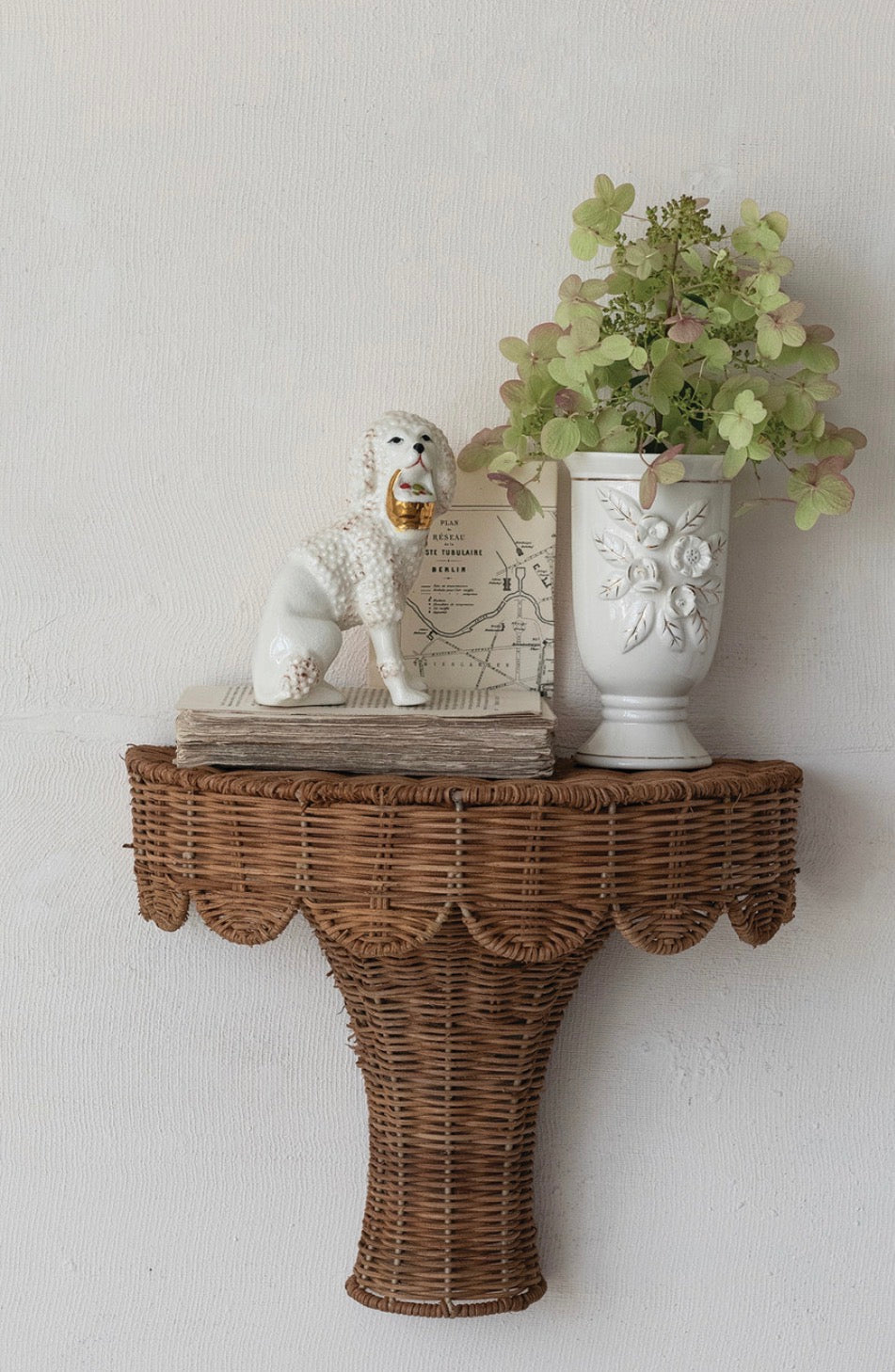 Rattan Scalloped Wall Shelf