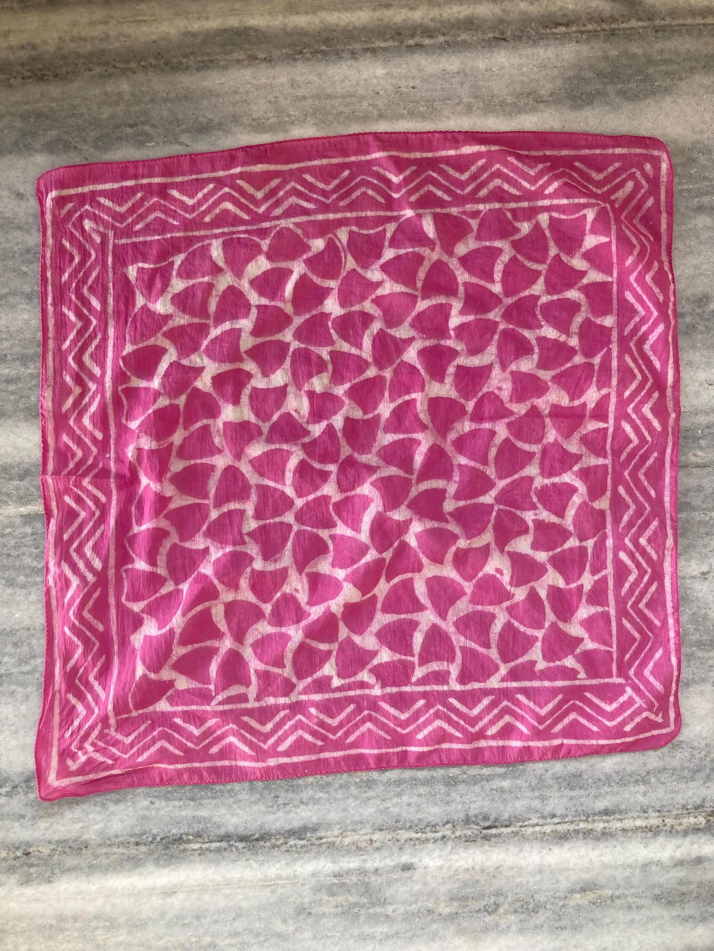 Pink Handblocked Bandana