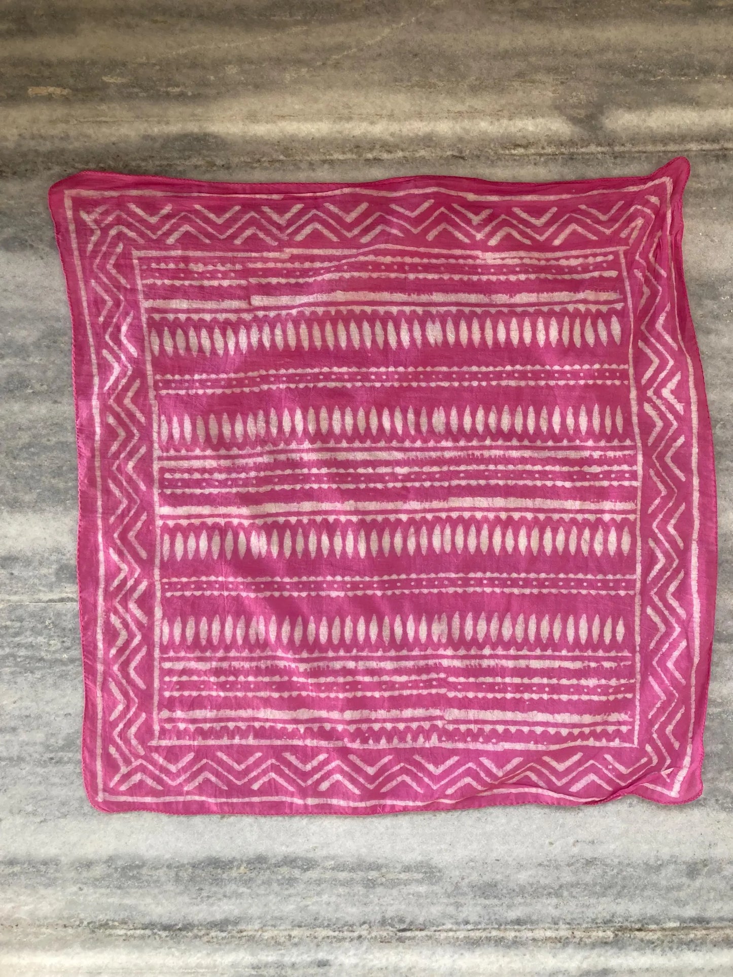 Pink Handblocked Bandana