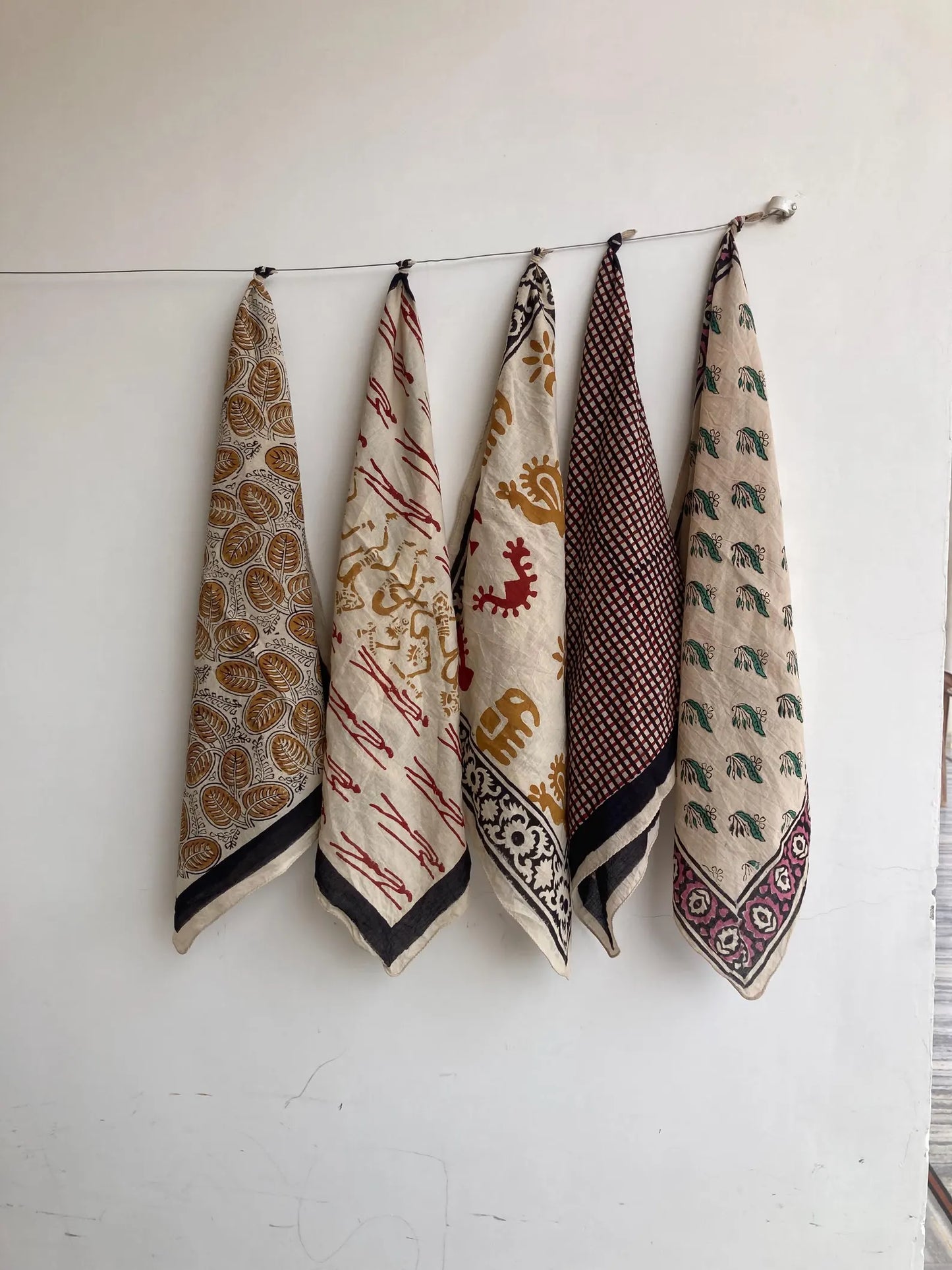 Handblocked Cotton Bandana Group 5