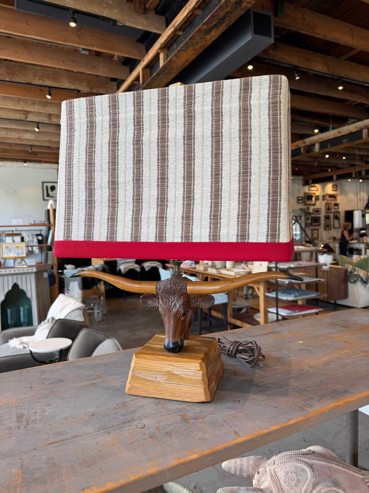 1950s Longhorn Steer Lamp
