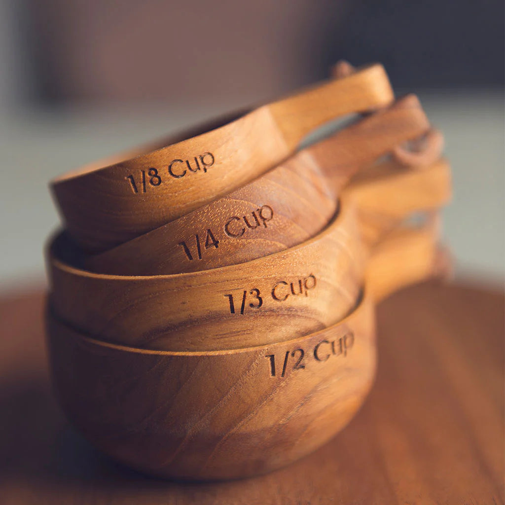 Teak Measuring Cups