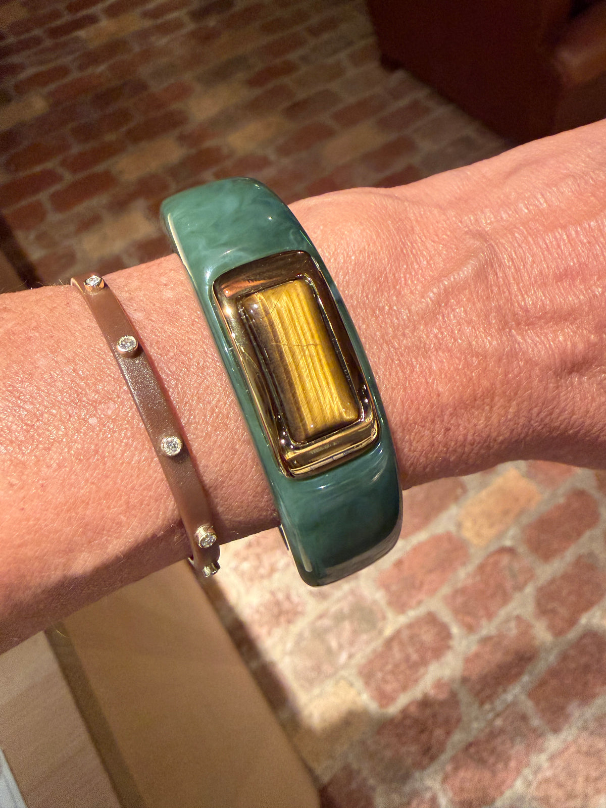 Jade Resin / Tiger Eye Bangle