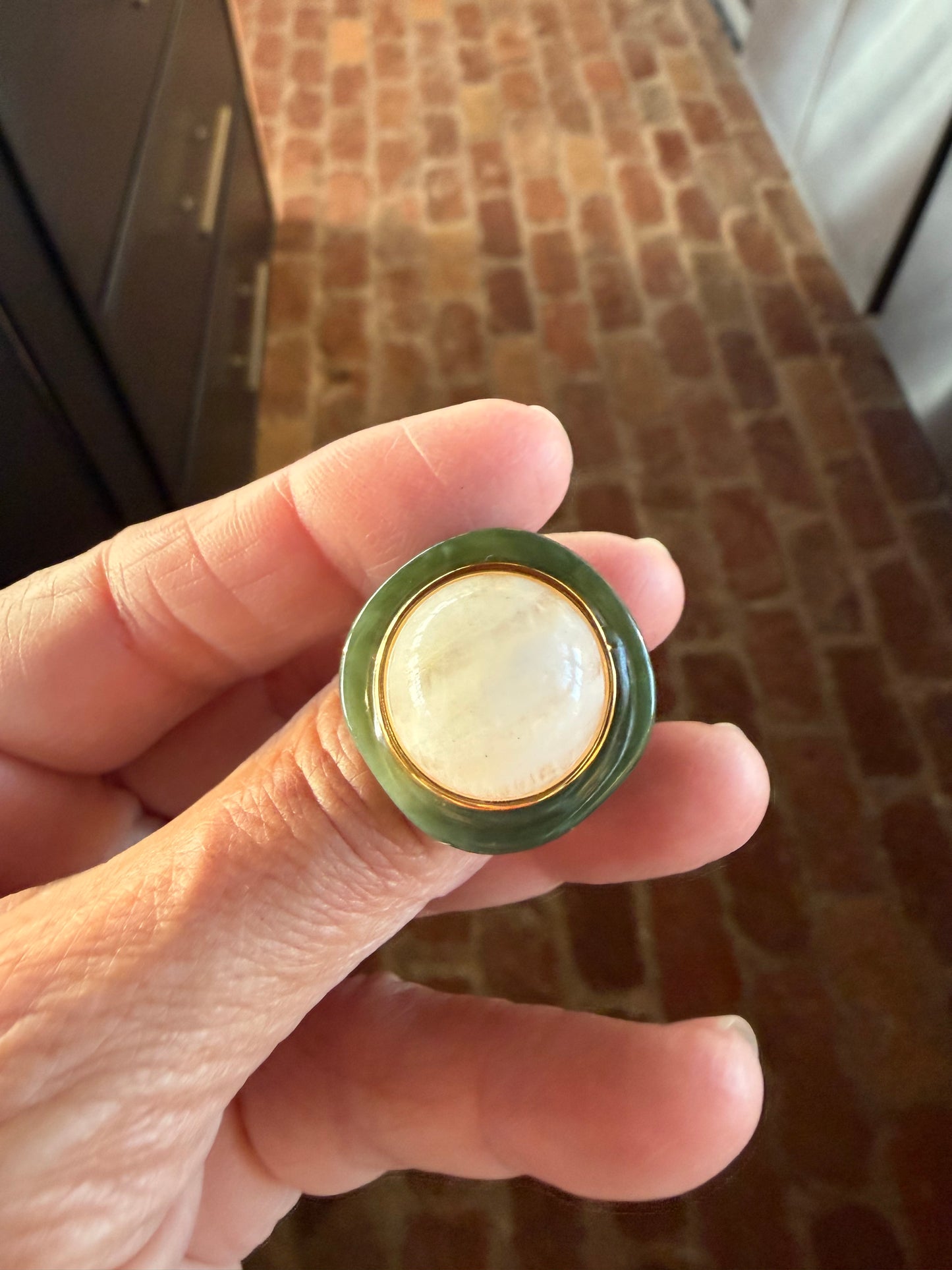 Jade Resin / Moonstone Ring
