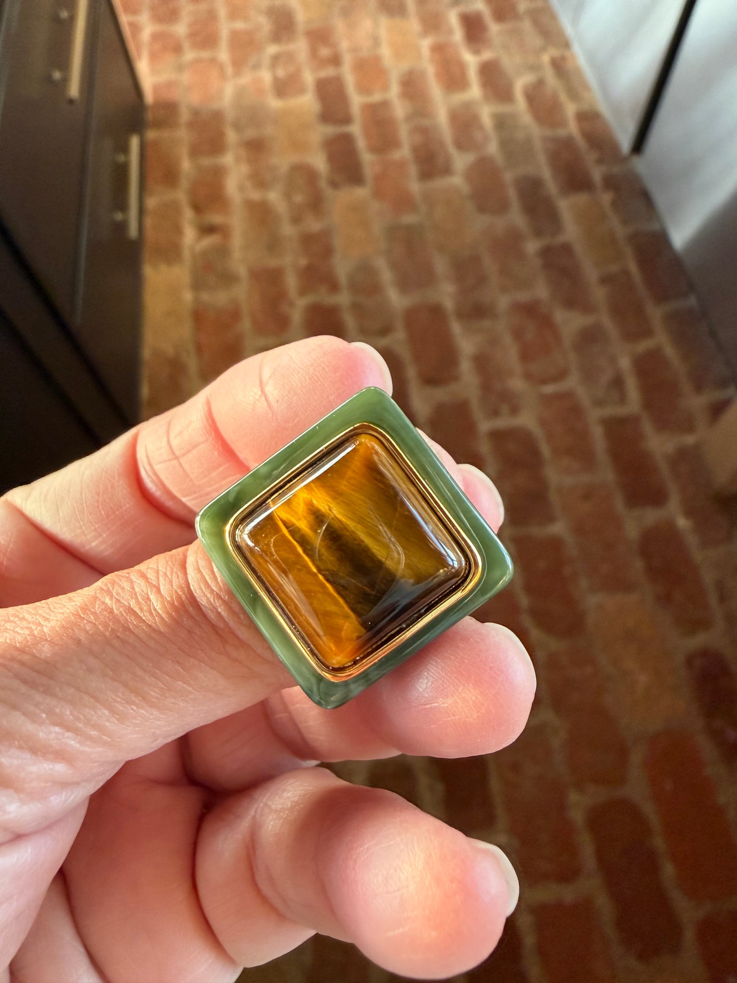 Jade Resin / Tiger Eye Ring
