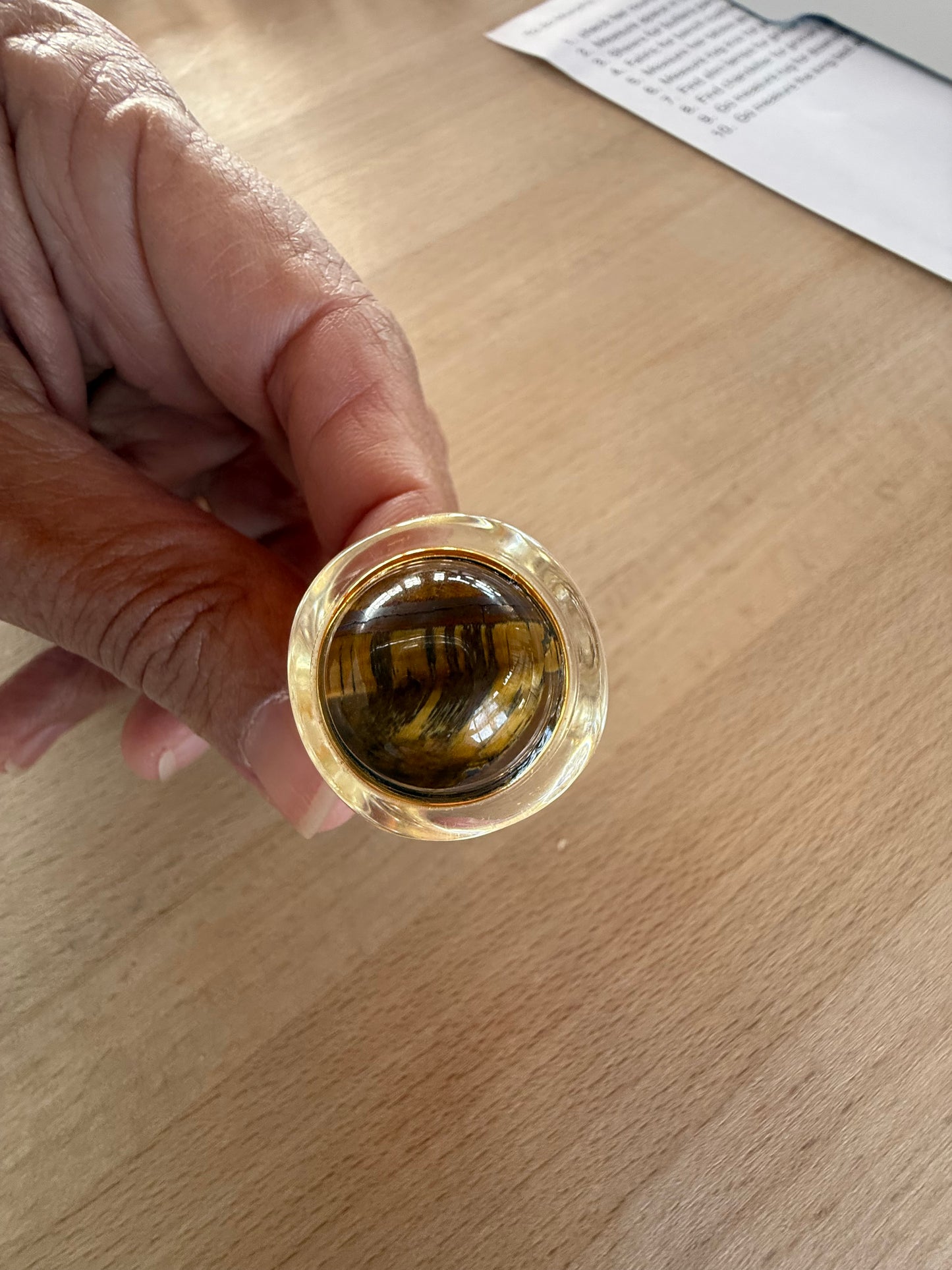 Clear Resin / Tiger Eye Ring