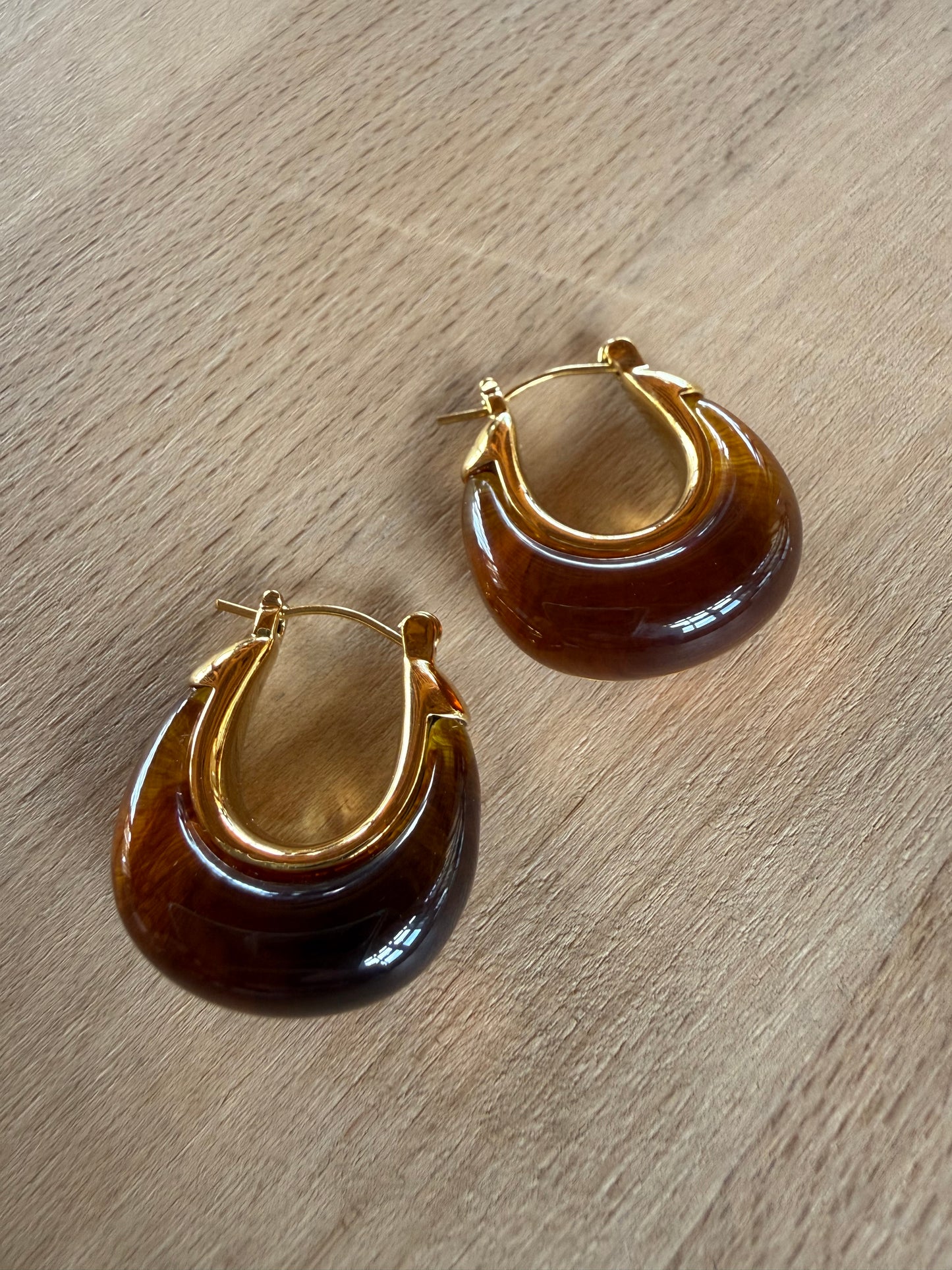 Tortoise Shell Resin Earring