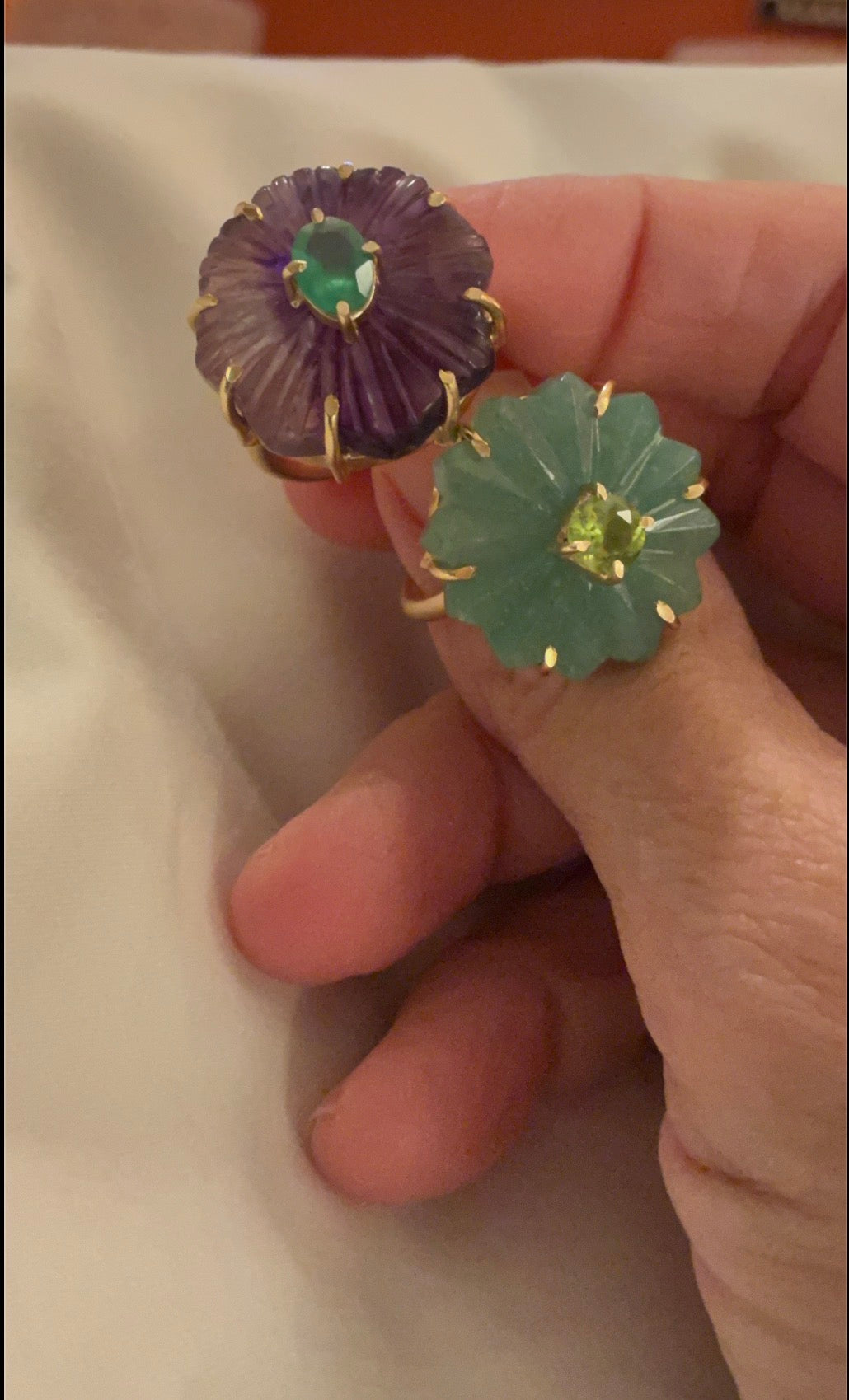 Gemstone Chrysanthemum Ring