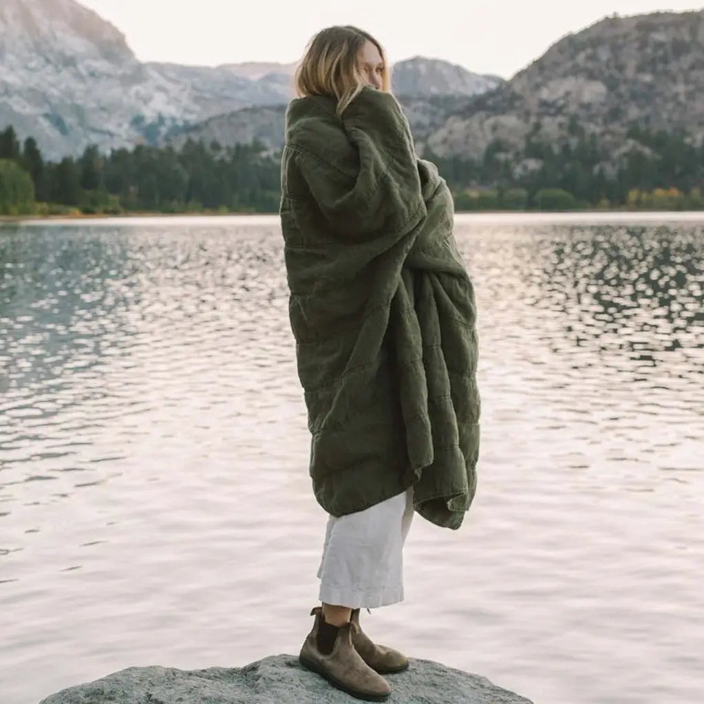 Horizon Quilt Moss Green