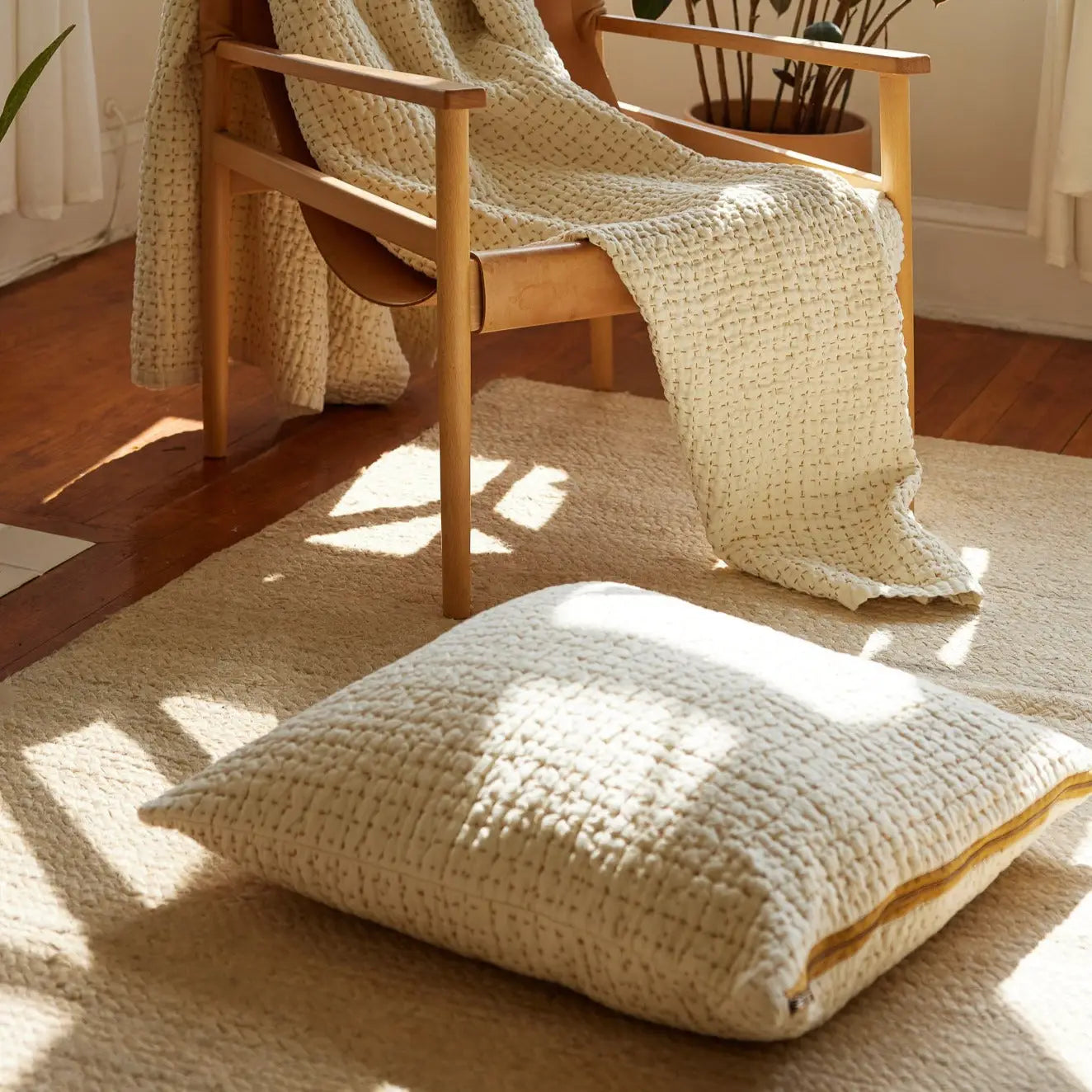 Jasper Quilted Pillow Cover Salt