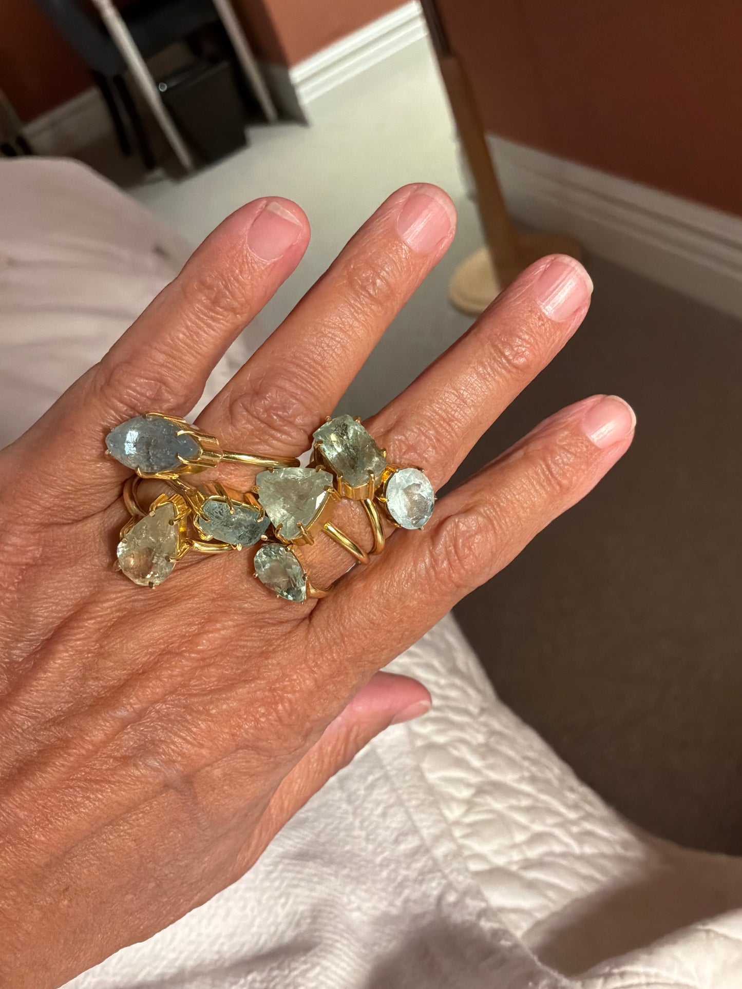 Pale Aqua Rings