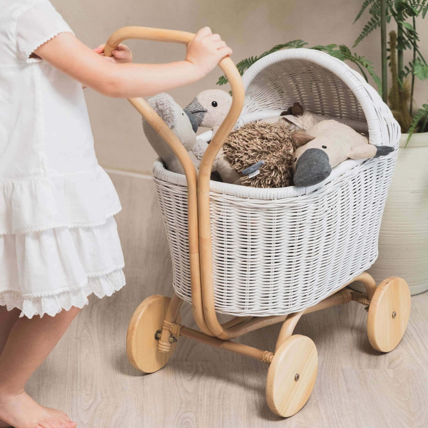 Rattan Doll Stroller