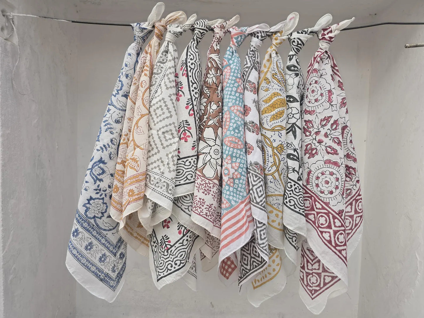 Hand Block Print Cotton Bandannas