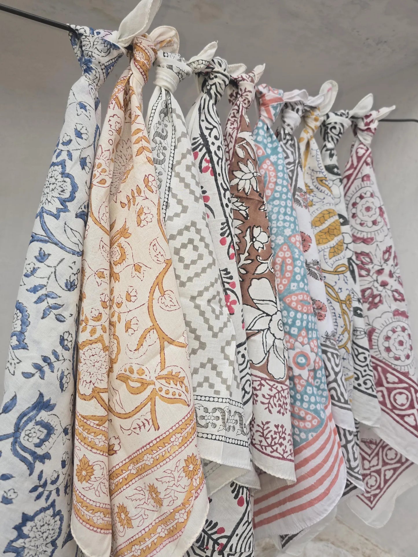 Hand Block Print Cotton Bandannas