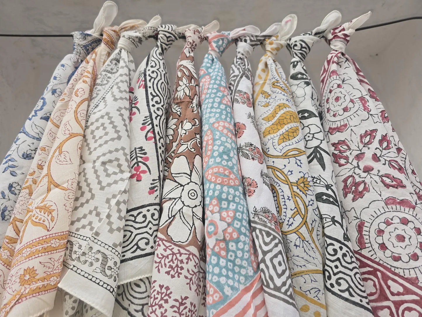 Hand Block Print Cotton Bandannas
