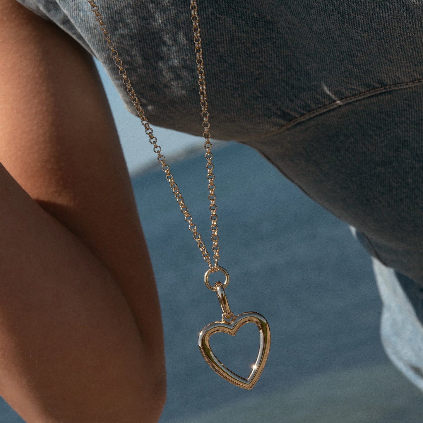 Open Heart Clip Necklace