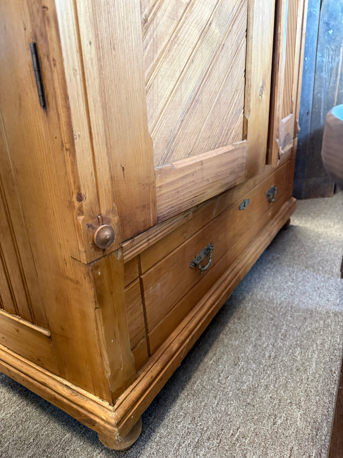 Antique Continental Pine Armoire