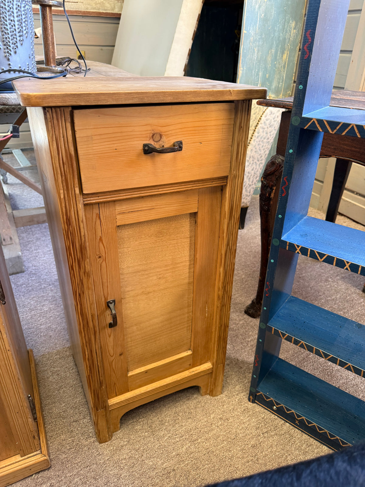 Antique Pine Bedside Cupboard