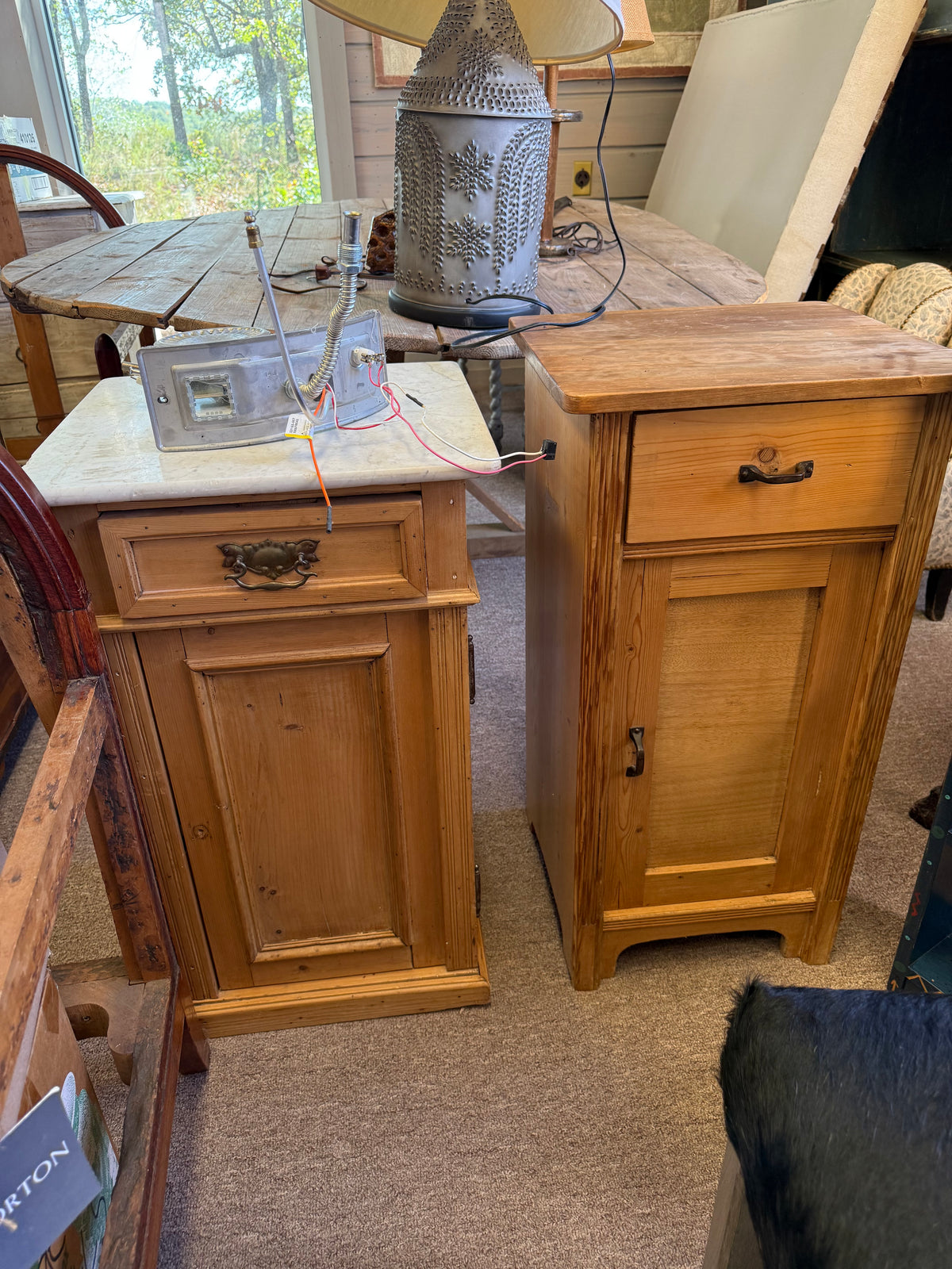 Antique Pine Bedside Cupboard