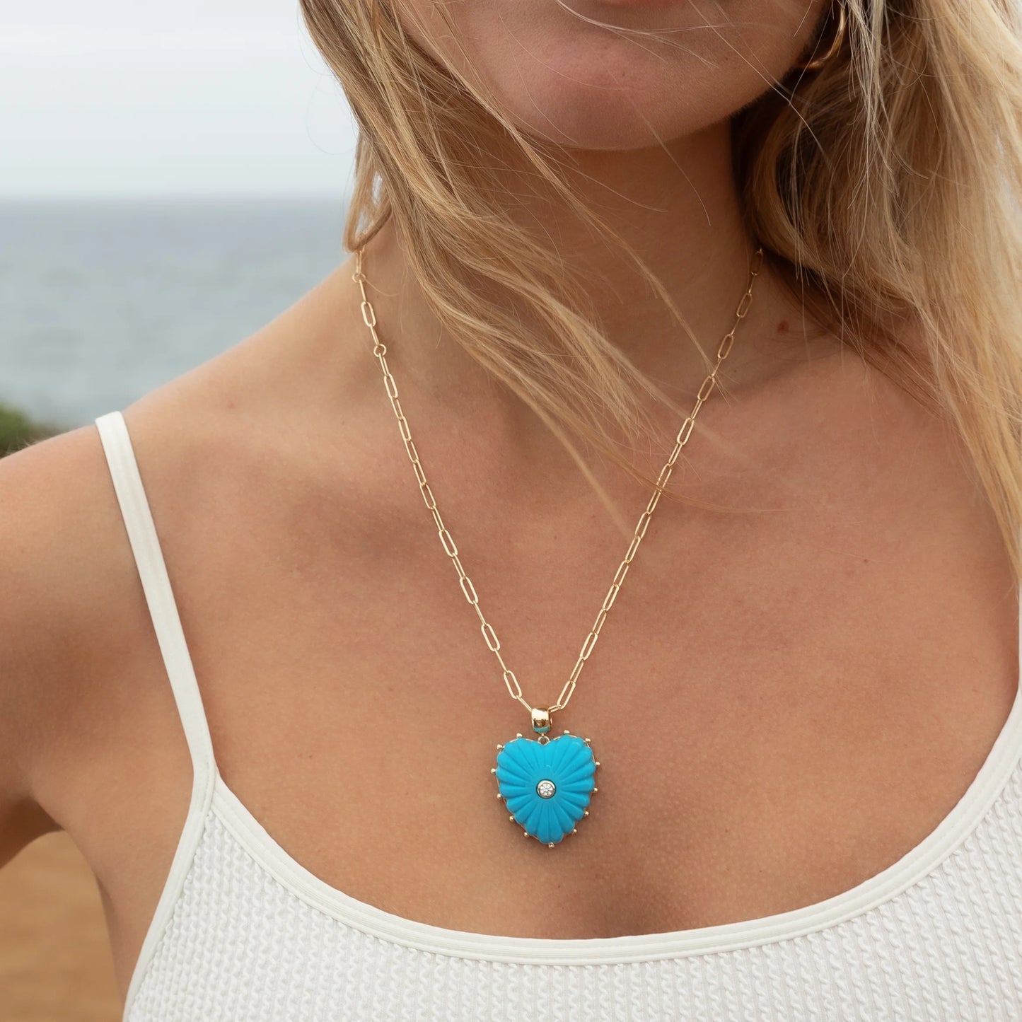 Melanie Howlite Heart Bail Charm