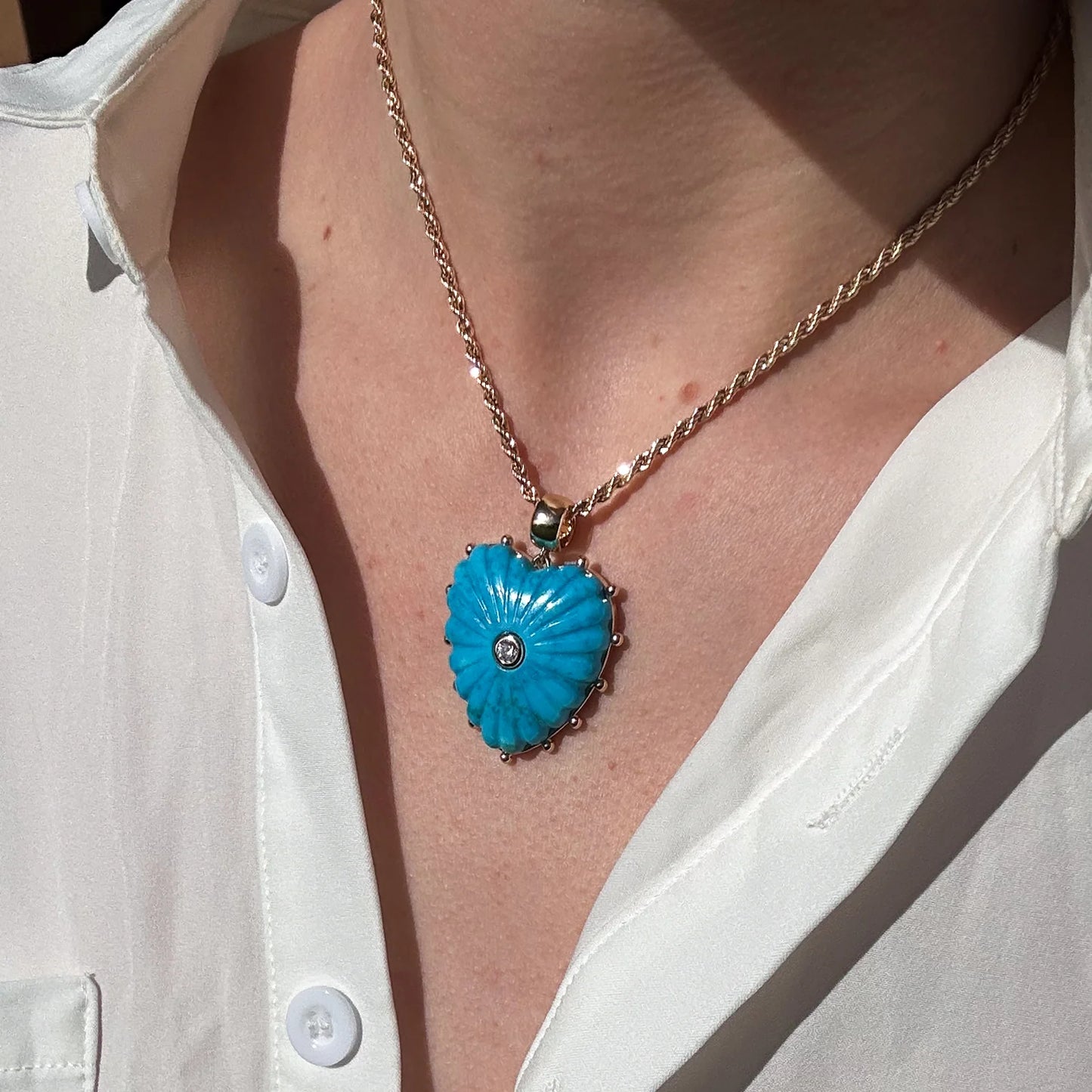 Melanie Howlite Heart Bail Charm