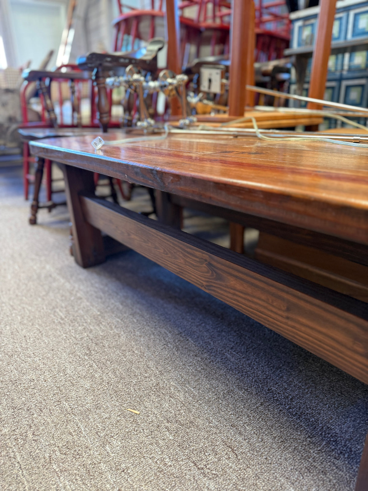 Vintage Pine Trestle Coffee Table