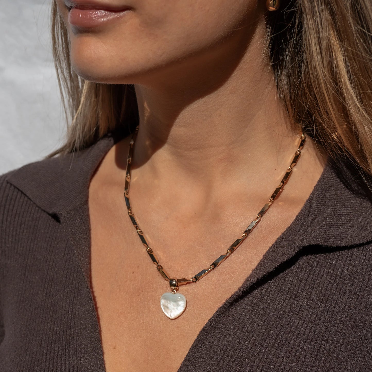 Gem Mothwr of Pearl Heart Bail Charm