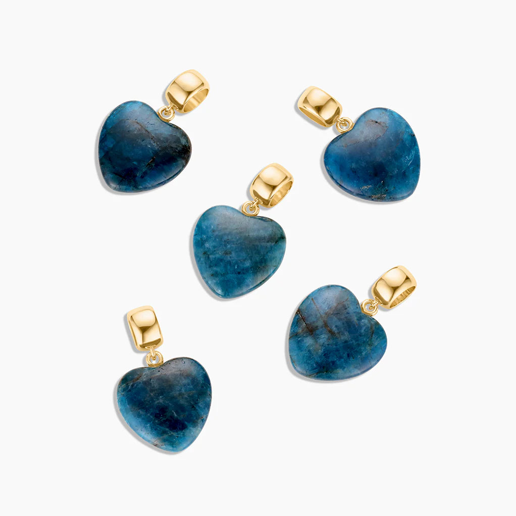 Gem Apatite Heart Bail Charm