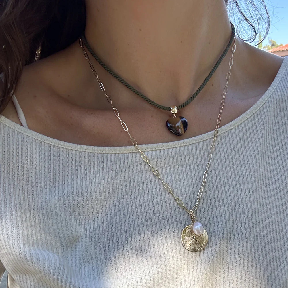 Gem Tigers Eye Heart Bail Charm