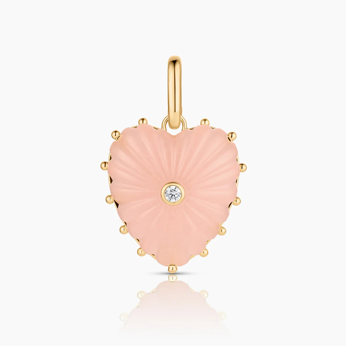 Melanie Pink Jade Heart Charm
