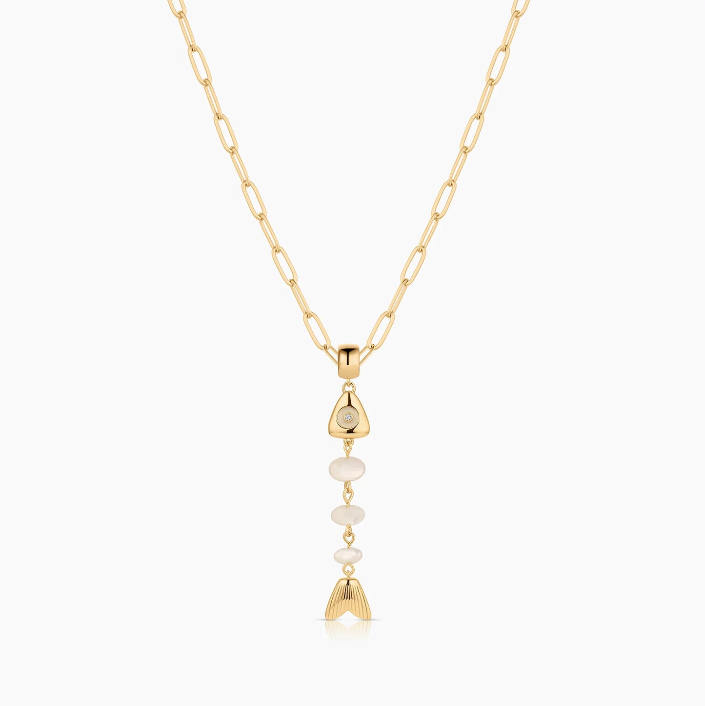 Pea Mother of Pearl Fish Bail Charm