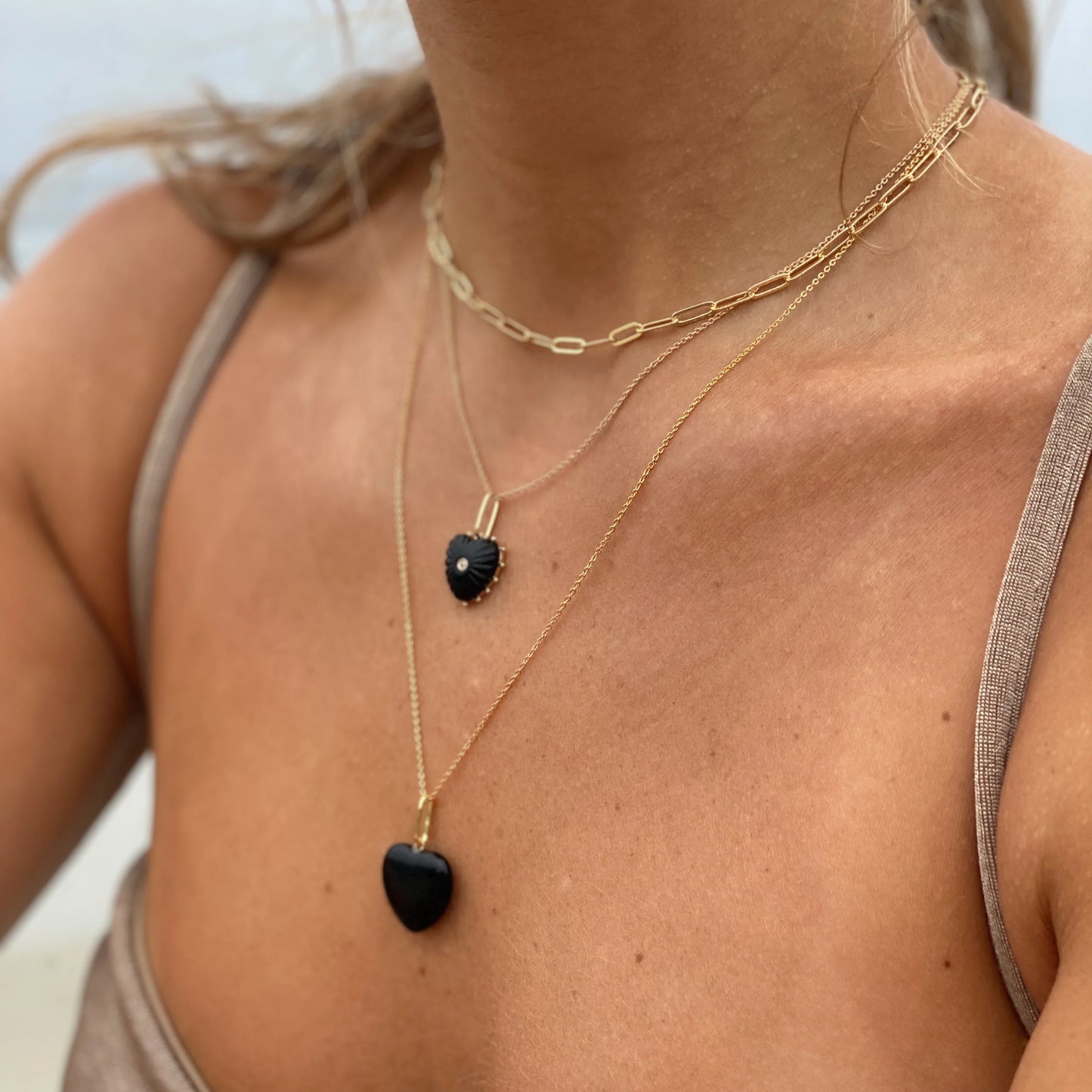 Isla Onyx Heart Charm