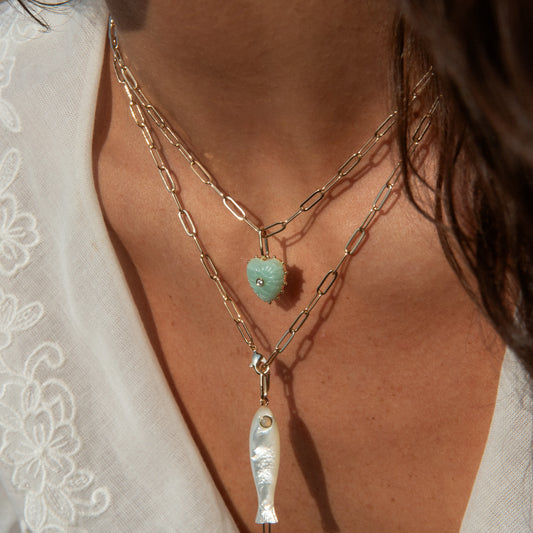 Isla Amazonite Heart Charm