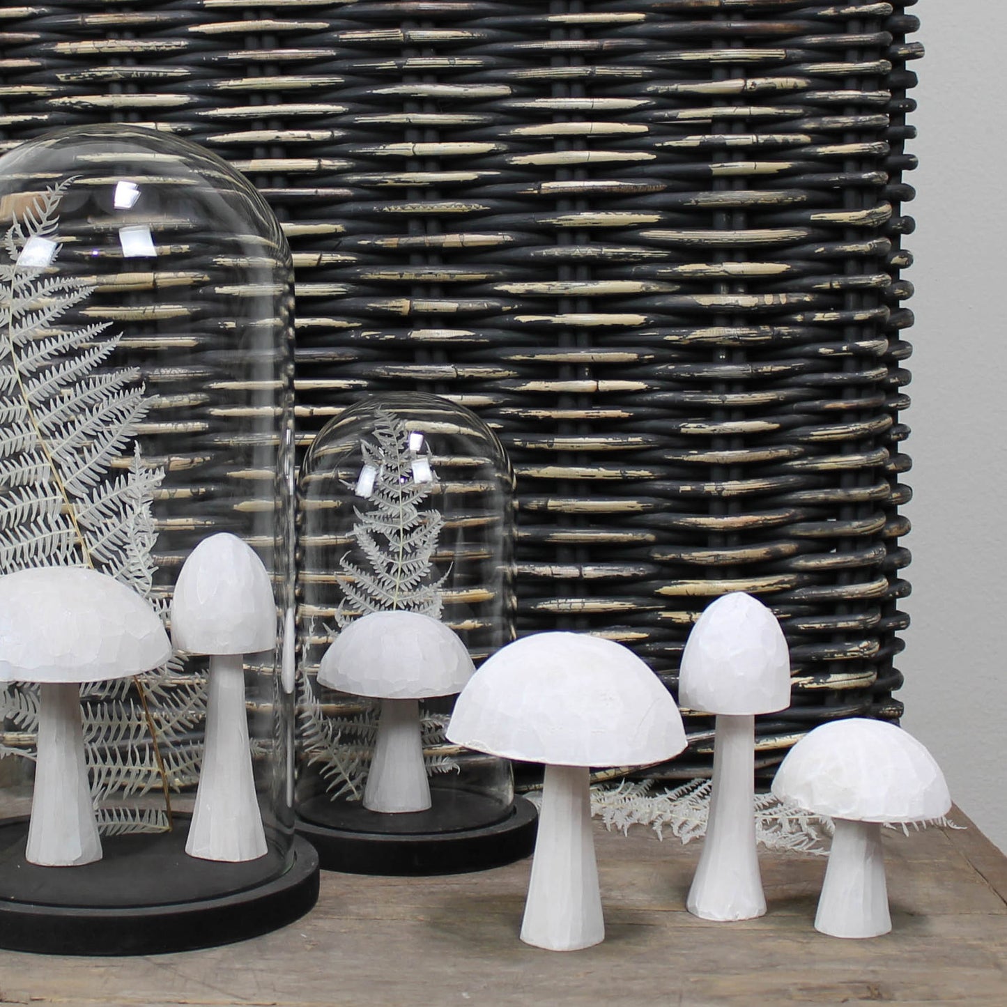 Mushrooms, Wood - Set of 3
